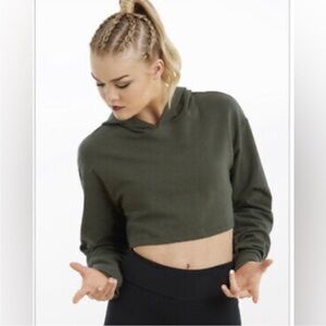 Balera Olive Green Cropped Sweatshirt